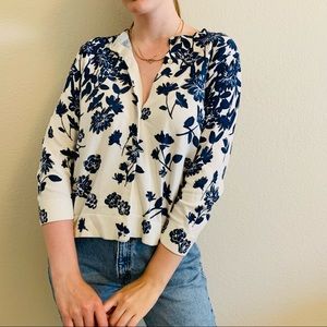 Charter club button-front sweater cardigan floral